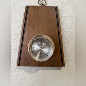 VTG Mid Century Modern Art Deco Springfield wooden Thermometer